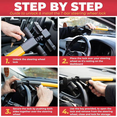 GADLANE T-Bar Steering Wheel Lock - Yellow - 4