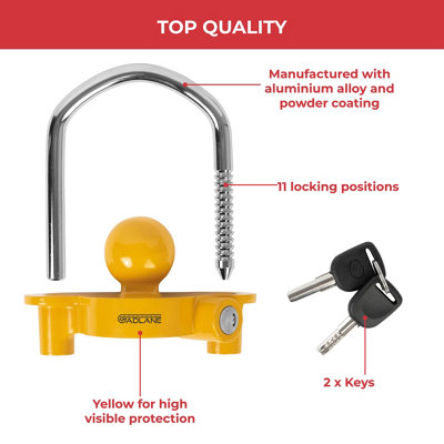 GADLANE Trailer Hitch Lock - 2 Keys - 4
