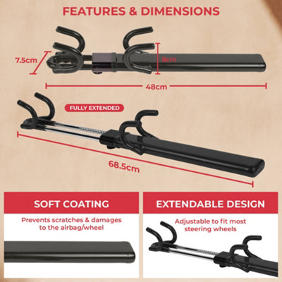 GADLANE Twin Bar Steering Wheel Lock - Black - 4