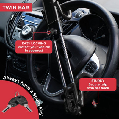 GADLANE Twin Bar Steering Wheel Lock - Black - 5