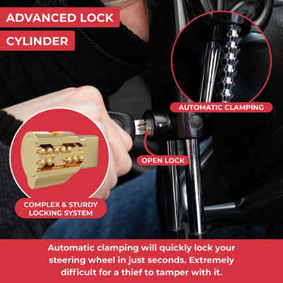 GADLANE Twin Bar Steering Wheel Lock - Black - 7