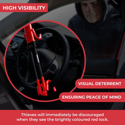GADLANE Twin Bar Steering Wheel Lock - Red - 7