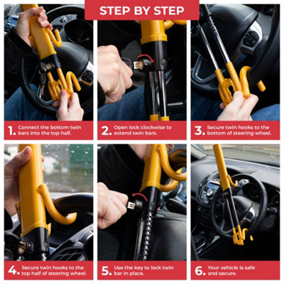 GADLANE Twin Bar Steering Wheel Lock - 9