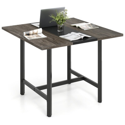 GAINOOM 100CM Grey Square Conference Table Meeting Room Table
