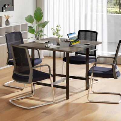 GAINOOM 100CM Grey Square Conference Table Meeting Room Table