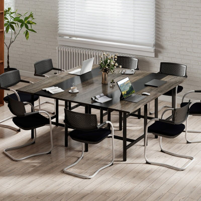 GAINOOM 100CM Grey Square Conference Table Meeting Room Table