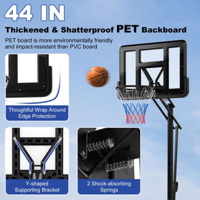 GAINOOM 10ft Basketball Backboard Hoop Net Set 2.45M-3.05M Height ...