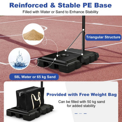 GAINOOM 10ft Basketball Backboard Hoop Net Set 2.45M-3.05M Height ...