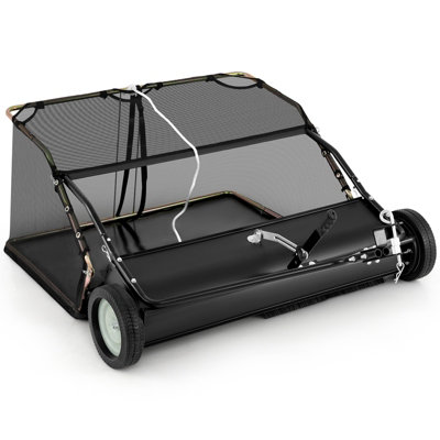GAINOOM 126cm Tow-Behind Lawn Sweeper w/ 0.74 M3 Large-Capacity Hopper Bag