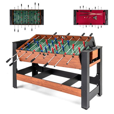 GAINOOM 138CM Swivel Game Table 2-in-1 Foosball & Pool Combo Space ...
