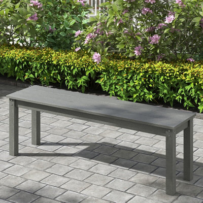 GAINOOM 140CM Grey Outdoor Bench 2-3 People Patio Garden Bench Fade ...