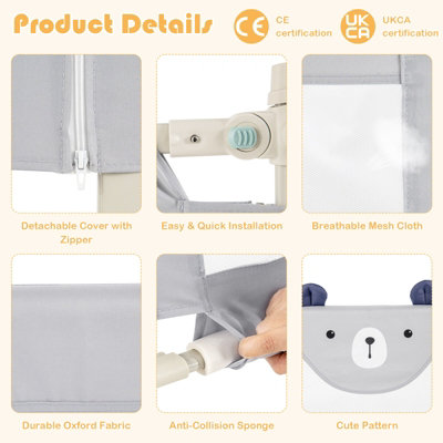 GAINOOM 175CM Cute Baby Bed Rail Guard Toddler Infant Security ...