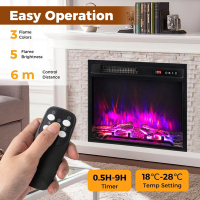 GAINOOM 18Inch Electric Fireplace Insert 750W/1500W Fireplace Heater ...