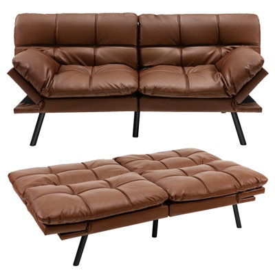 GAINOOM 2 Seat Convertible Loveseat Sofa Bed Memory Foam Sleeper Couch ...