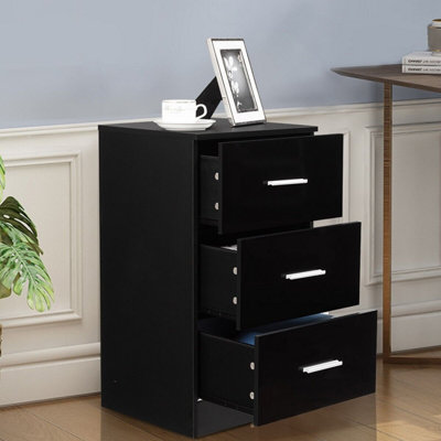 GAINOOM 3-Drawer Chest Storage Cabinet Dresser Freestanding Night Stand ...