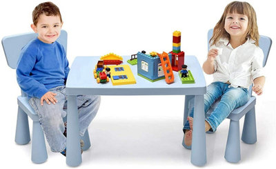 GAINOOM 3 Pcs Kids Table and Chair Set Toddler Activity Center Children ...