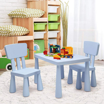 GAINOOM 3 Pcs Kids Table and Chair Set Toddler Activity Center Children ...