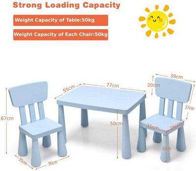 GAINOOM 3 Pcs Kids Table and Chair Set Toddler Activity Center Children ...