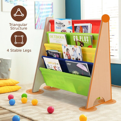 GAINOOM 4 Tier Kids Bookshelf Magazine Rack Baby Book Storage Display ...