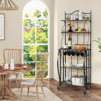 GAINOOM 4-Tier Kitchen Bake Rack Industrial Microwave Oven Stand ...