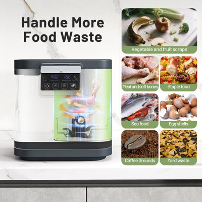 GAINOOM 4L Black Electric Composter Smart Waste Dispenser Countertop Compost