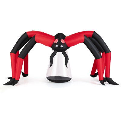 GAINOOM 5 FT Red Halloween Inflatable Spider Blow Up Yard Scary Spider