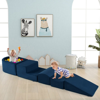GAINOOM 5-Piece Navy Climb and Crawl Playset Soft Climbing Blocks with ...