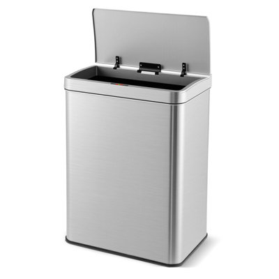 GAINOOM 53L SLIVER AUTOMATIC TRASH CAN WITH LID MOTION SENSOR GARBAGE CAN