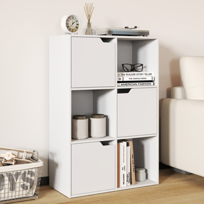 GAINOOM 6-Cube White Storage Organizer Cabinet Compartment Display Unit