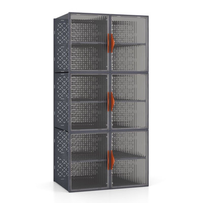 GAINOOM 6 Pack Stackable Shoe Storage Boxes 12-Grids Plastic Storage Bins