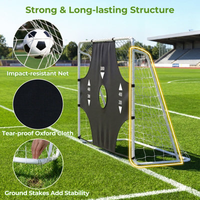 GAINOOM 7 ft x 5 ft Soccer Goal Set for Backyard 2-in-1 Football Net