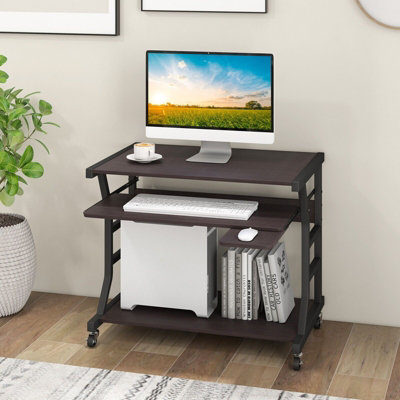GAINOOM 75cm Wooden Computer Desk Writing Workstation PC Laptop Table ...