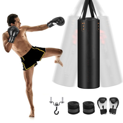 GAINOOM Black Hanging Boxing Bag Set 4-In-1 Unfilled Punching Bag Set