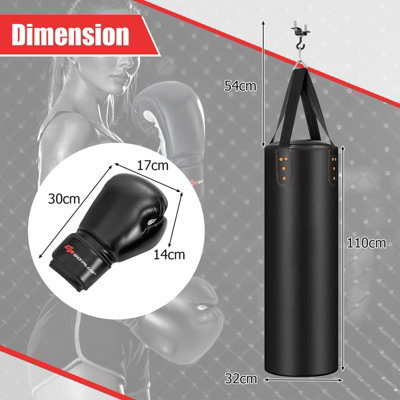 GAINOOM Black Hanging Boxing Bag Set 4-In-1 Unfilled Punching Bag Set