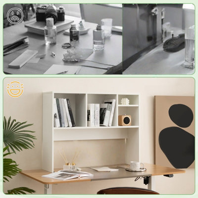 GAINOOM Computer Desktop Bookcase Countertop Storage Bookshelf with 4 ...
