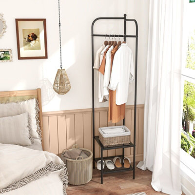 GAINOOM Corner Coat Rack Freestanding Hall Tree Entryway Storage Organizer