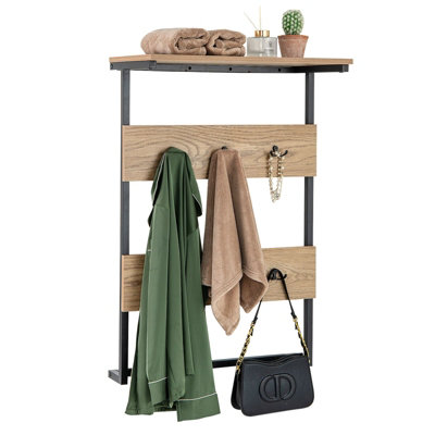 GAINOOM Entryway Wall Coat Rack Wall Mounted Coat Rack w/ 6 Hooks ...