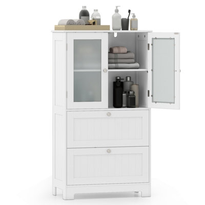 Bathroom Storage Cabinet, Floor Cabinet with 3 Large Drawers and 1 Adjustable Shelf