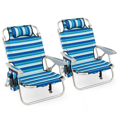 GAINOOM Folding Beach Chair Portable Lightweight Aluminum Frame Low ...