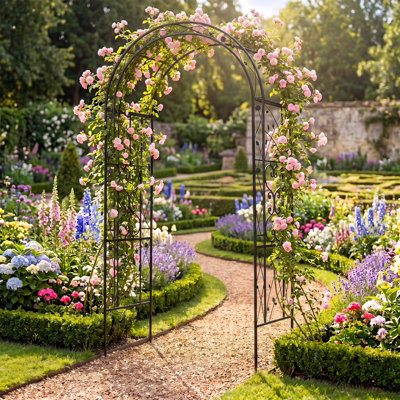 GAINOOM Garden Arch Heavy Duty Metal Arbor Trellis Outdoor Pergola for ...