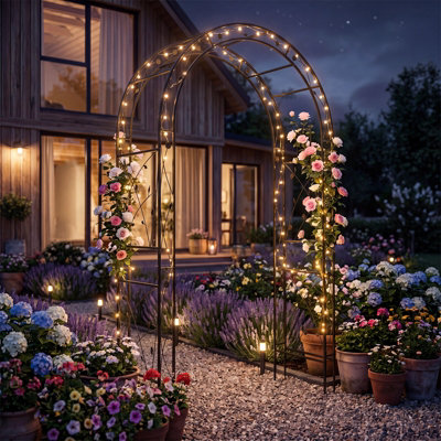 GAINOOM Garden Arch Heavy Duty Metal Arbor Trellis Outdoor Pergola for ...