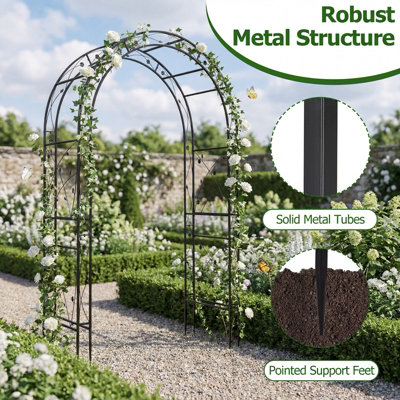 GAINOOM Garden Arch Heavy Duty Metal Arbor Trellis Outdoor Pergola for ...