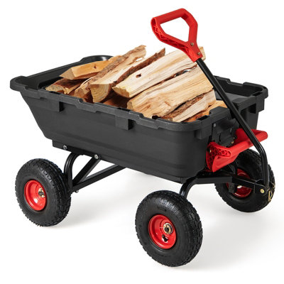 GAINOOM Garden Black Dump Cart Heavy Duty Poly Utility Cart w ...