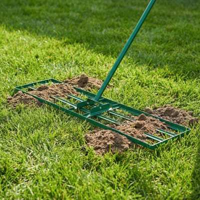 GAINOOM Green Lawn Leveling Rake Heavy-Duty Metal Levelawn Tool with ...