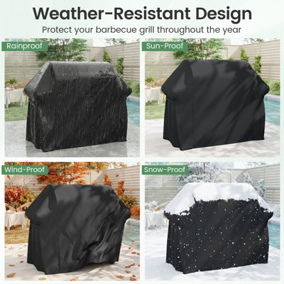 GAINOOM Grill Cover Heavy Duty Waterproof BBQ Cover Rip-Proof Gas Grill Cover for Outside Grills