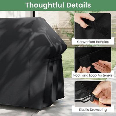 GAINOOM Grill Cover Heavy Duty Waterproof BBQ Cover Rip-Proof Gas Grill Cover for Outside Grills