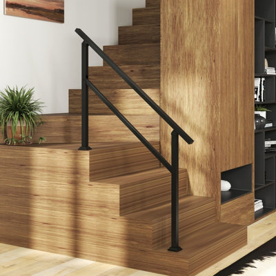 GAINOOM Handrail for Outdoor Steps Metal Hand Rail Fits 0-4 Steps w ...