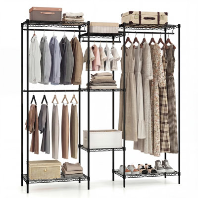 GAINOOM Heavy Duty Clothes Rack Adjustable Garment Rack Freestanding ...