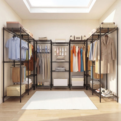 GAINOOM Heavy Duty Clothes Rack Adjustable Garment Rack Freestanding ...