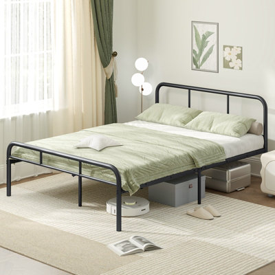 GAINOOM Home Double Size Bed Frame Modern Platform Bed with Headboard ...